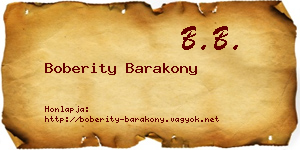 Boberity Barakony névjegykártya